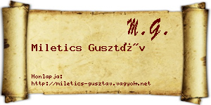 Miletics Gusztáv névjegykártya