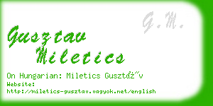 gusztav miletics business card